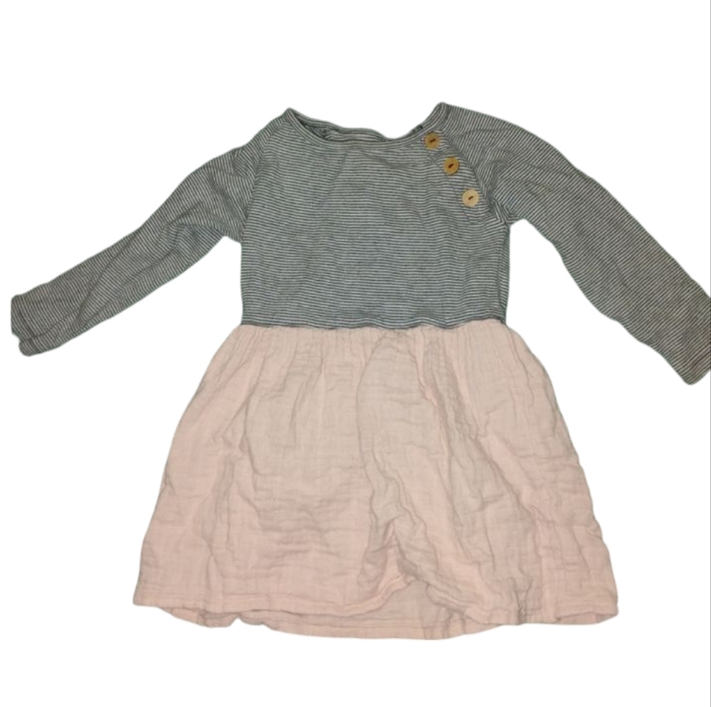 City Mouse Striped Long Sleeve Kids Top with Cream Pink Skirt